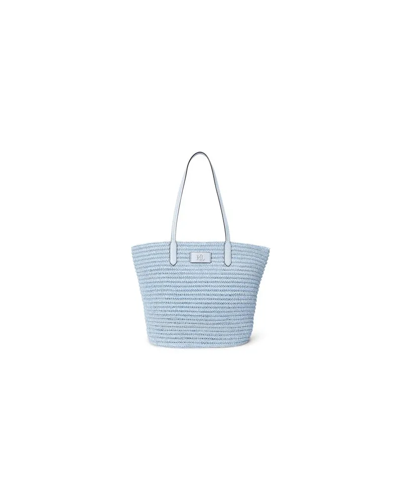 Ralph Lauren MÉLANGE WOVEN STRAW LARGE BRIE TOTE BAG  - TASCHEN - Handtaschenauf YOOX.COM Hellblau