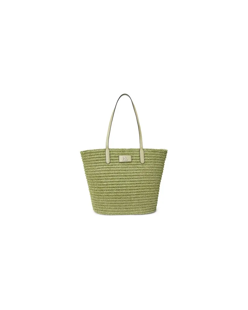 Ralph Lauren MÉLANGE WOVEN STRAW LARGE BRIE TOTE BAG  - TASCHEN - Handtaschenauf YOOX.COM Säuregrün