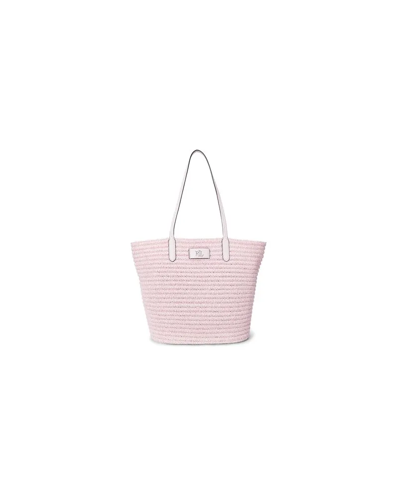 Ralph Lauren MÉLANGE WOVEN STRAW LARGE BRIE TOTE BAG  - TASCHEN - Handtaschenauf YOOX.COM Hellrosa