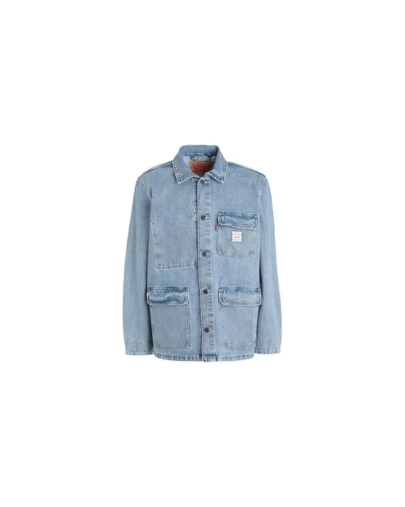Levi's BROADWAY ENIGNEER COAT MED INDIGO - FLAT FINISH  - JACKEN & MÄNTEL - Jeansjacken/Mäntelauf YOOX.COM Blau
