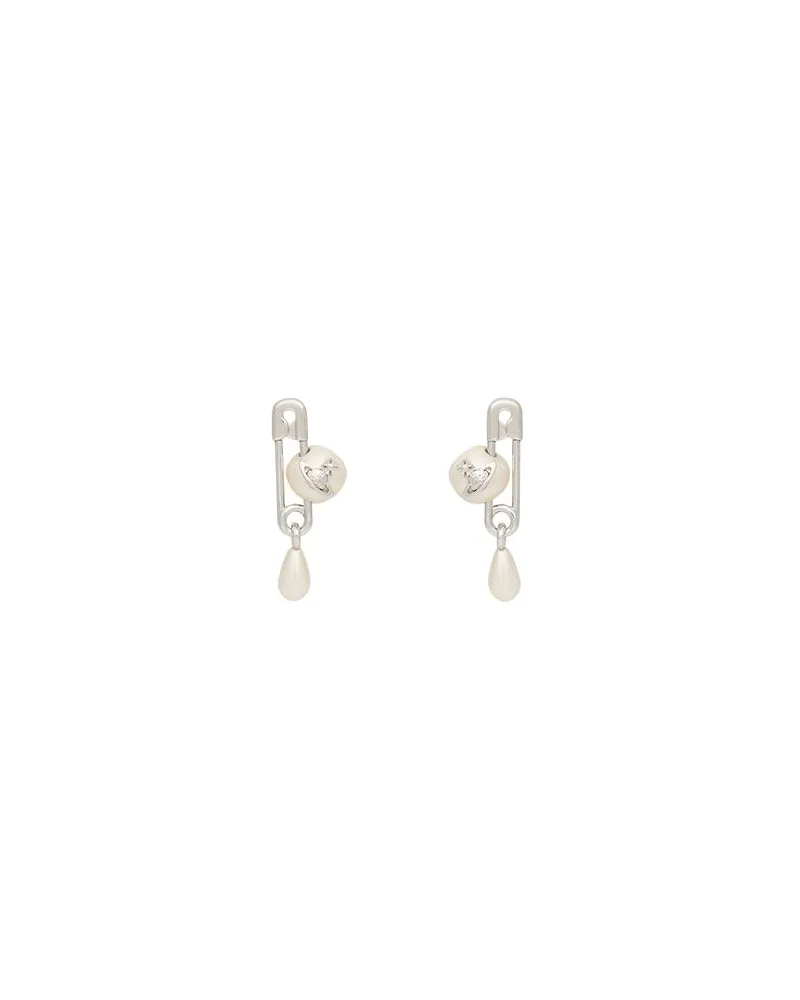 Vivienne Westwood CLAUDE SMALL STUD EARRINGS - SCHMUCK und UHREN - Ohrringeauf YOOX.COM Elfenbein