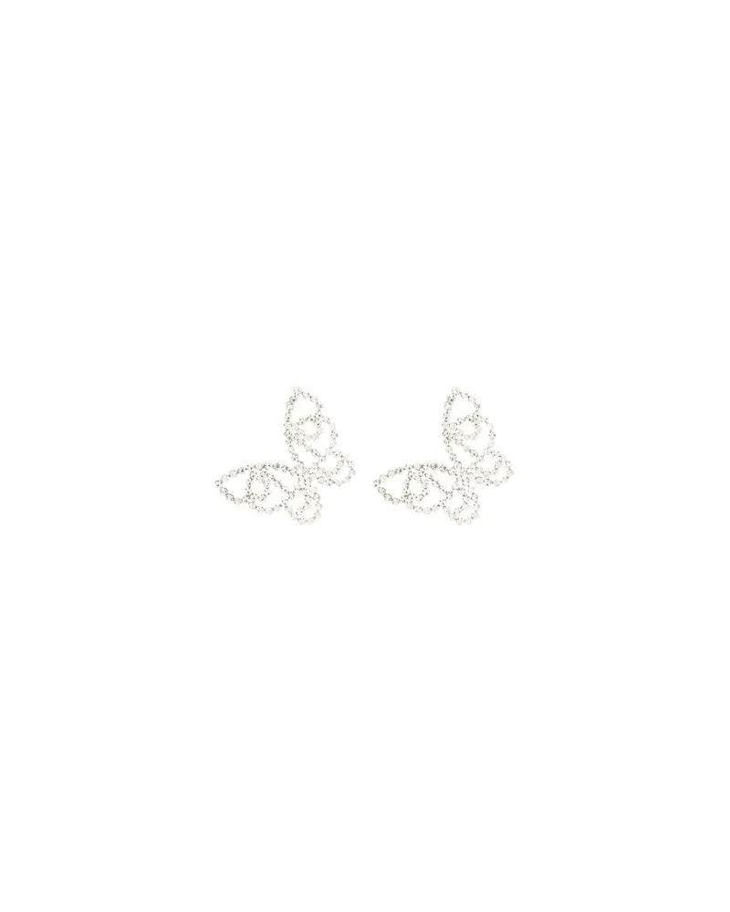 8 by Yoox RHINESTONES BUTTERFLY EARRINGS - SCHMUCK und UHREN - Ohrringeauf YOOX.COM Silber