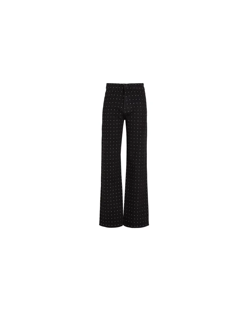 8 by Yoox ORGANIC COTTON DENIM STRAIGHT-LEG W/ RHINESTONES  - HOSEN & RÖCKE - Jeanshosenauf YOOX.COM Schwarz