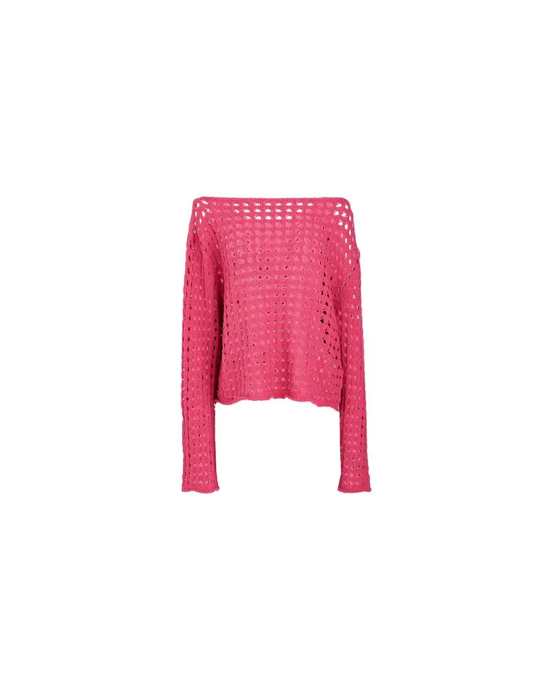 8 by Yoox COTTON KNIT CROPPED SWEATER - STRICKWAREN - Pulloverauf YOOX.COM Fuchsia