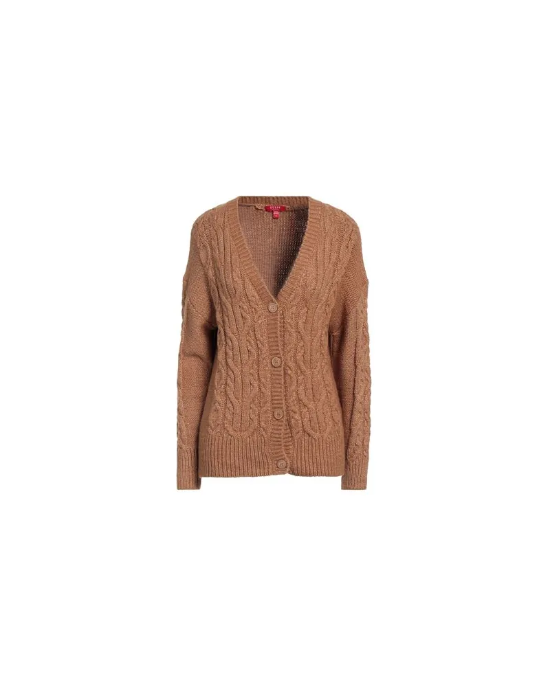 Guess STRICKWAREN - Strickjackenauf YOOX.COM Hellbraun