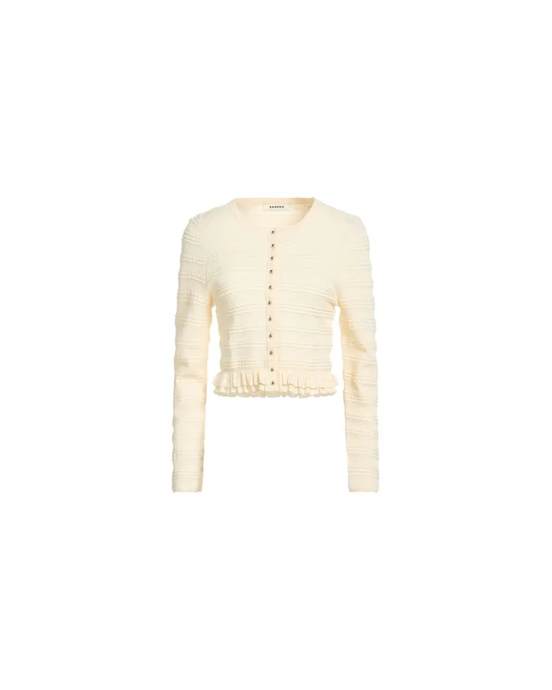 Sandro STRICKWAREN - Strickjackenauf YOOX.COM Cremeweiß