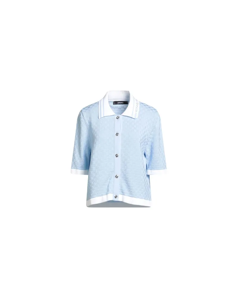 Versace STRICKWAREN - Strickjackenauf YOOX.COM Hellblau