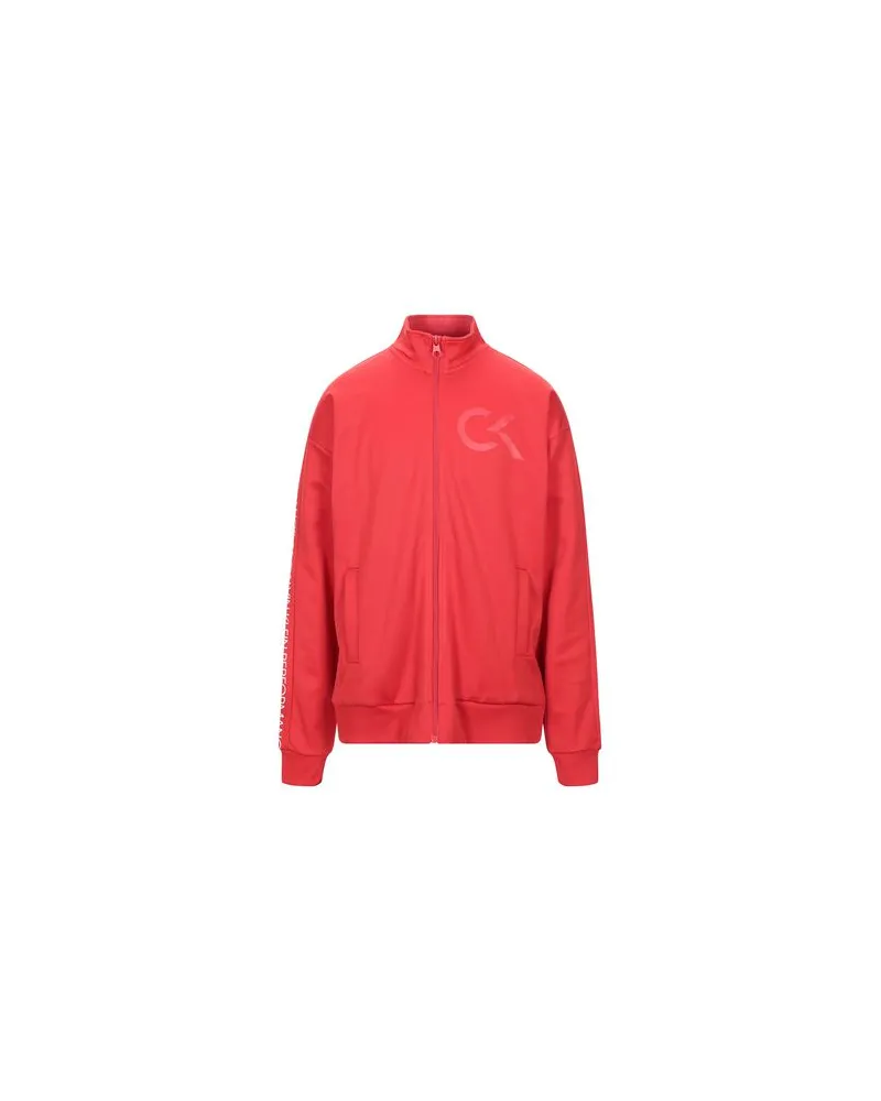 Calvin Klein TRACK JACKET   - TOPS - Sweatshirtsauf YOOX.COM Rot