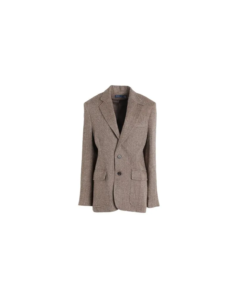 Ralph Lauren HERRINGBONE LINEN-BLEND BLAZER  - ANZÜGE und CO-ORDS - Blazersauf YOOX.COM Braun