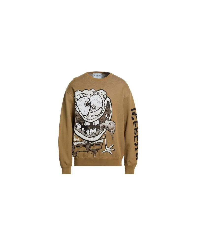 Iceberg X SPONGEBOB MAGLIA GIROCOLLO  - STRICKWAREN - Pulloverauf YOOX.COM Khaki