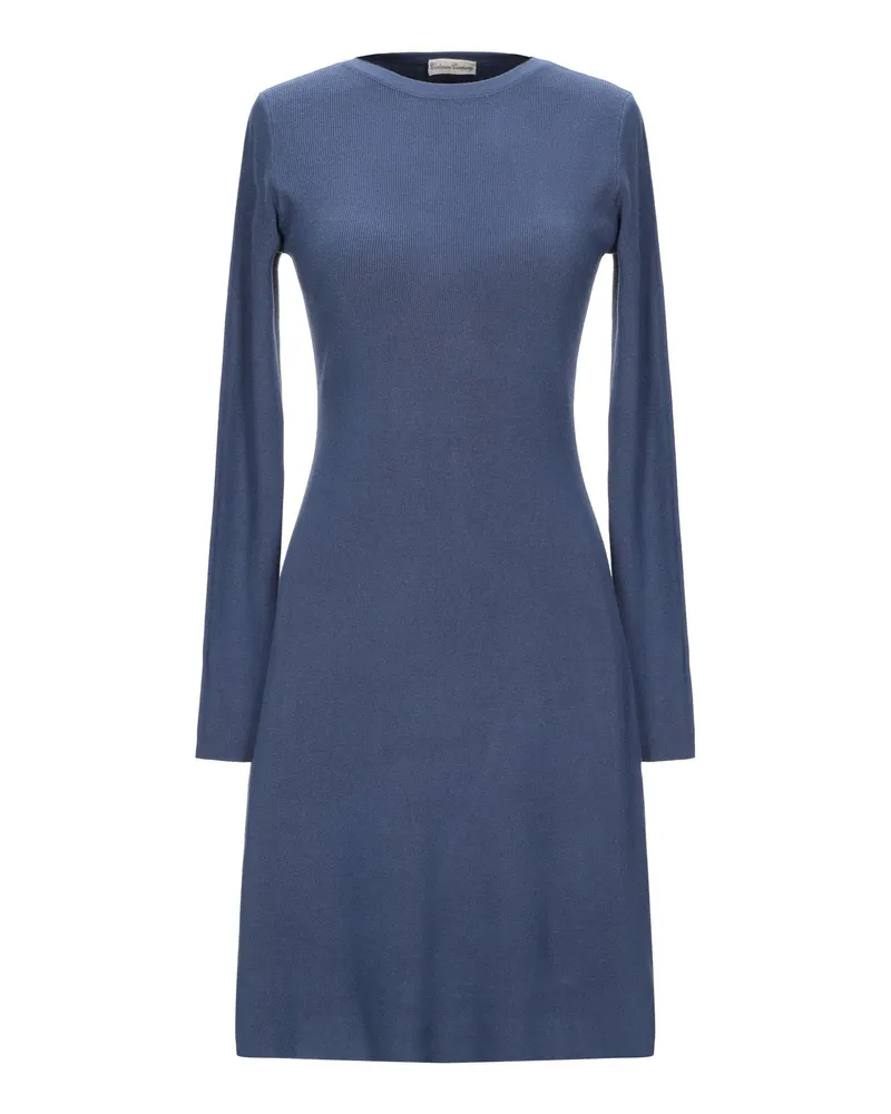 Cashmere Company Mini-Kleid Taubenblau