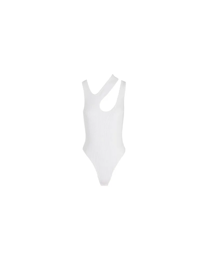 8 by Yoox KNIT CUT-OUT BODYSUIT  - TOPS - Bodysuitsauf YOOX.COM Weiß