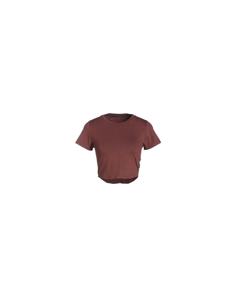 Nike Dri-FIT One All-over print Slim Top  - TOPS - T-shirtsauf YOOX.COM Schokobraun