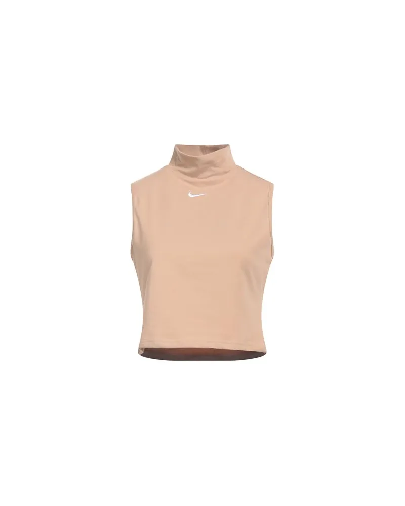 Nike ESSENTIAL SLEEVELESS MOCK TOP   - TOPS - Topsauf YOOX.COM Sand