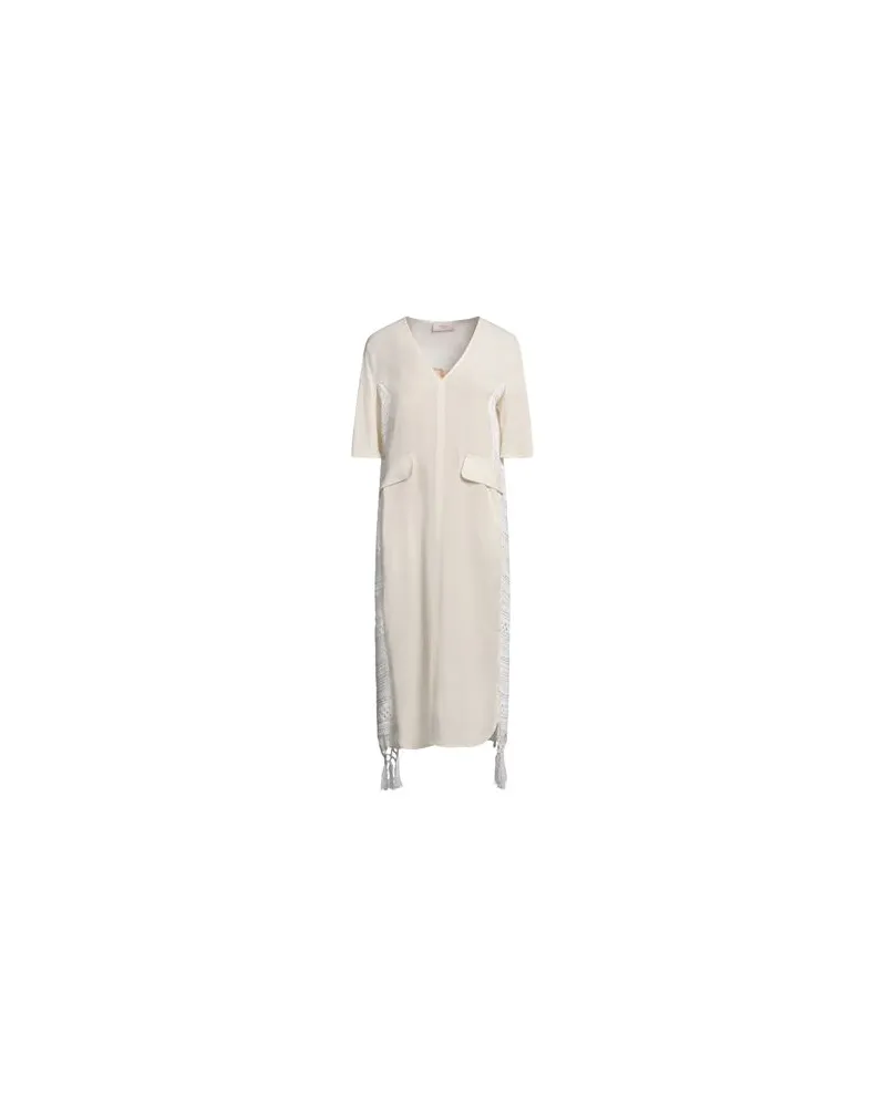 AGNONA KLEIDER - Midi-Kleiderauf YOOX.COM Cremeweiß