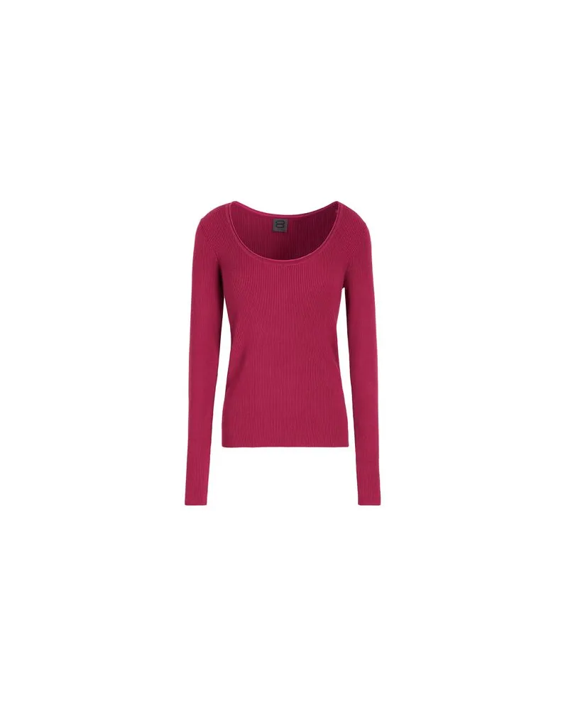 8 by Yoox RIBBED KNIT SLIM FIT SCOOP CREW-NECK - STRICKWAREN - Pulloverauf YOOX.COM Pflaume
