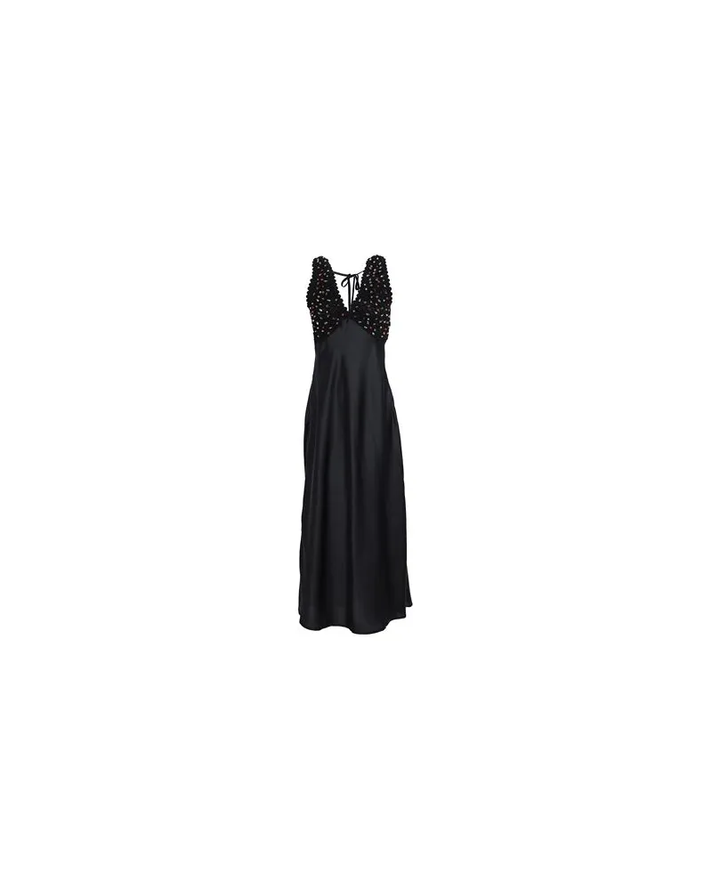 Never Fully Dressed Black Beaded Allegra Dress  - KLEIDER - Midi-Kleiderauf YOOX.COM Schwarz