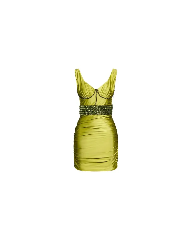 Elisabetta Franchi KLEIDER - Mini-Kleiderauf YOOX.COM Limettengrün