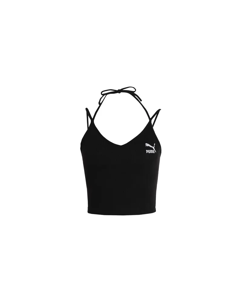 Puma Classics Ribbed Crop Top  - TOPS - Topsauf YOOX.COM Schwarz