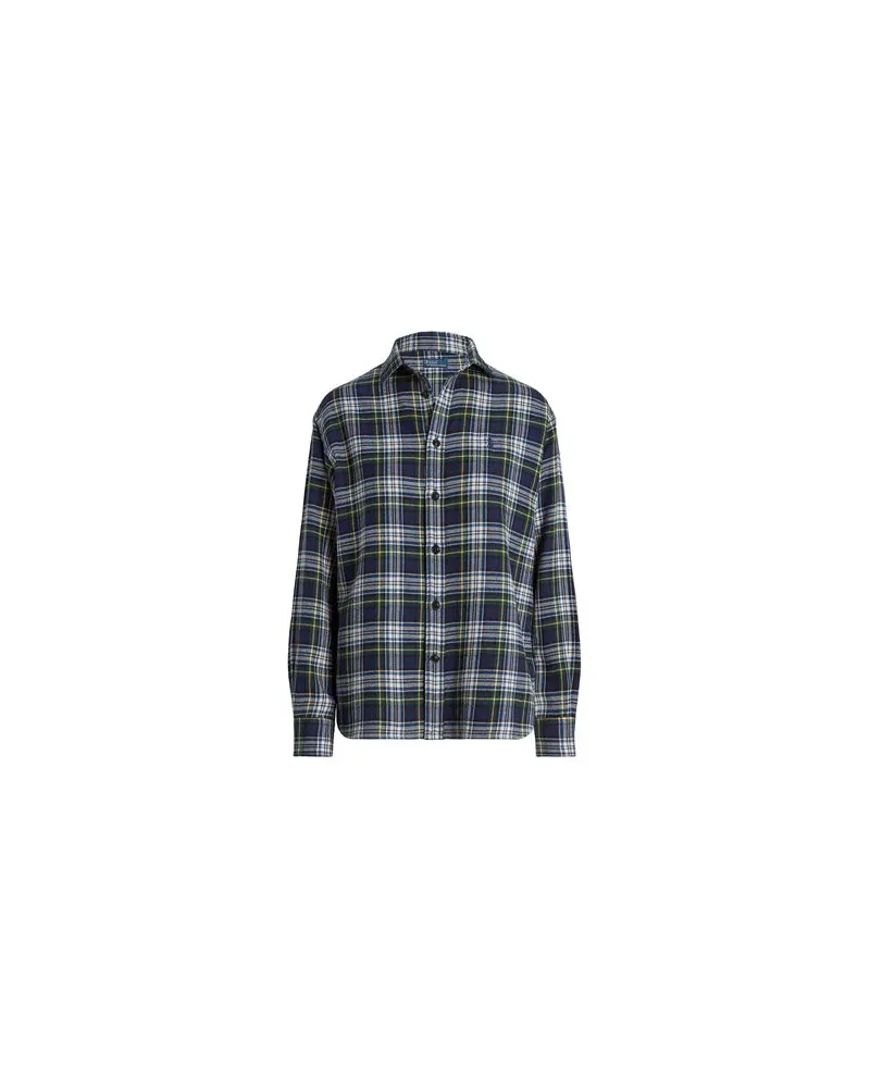 Ralph Lauren RELAXED FIT PLAID COTTON TWILL SHIRT - TOPS - Hemdenauf YOOX.COM Marineblau