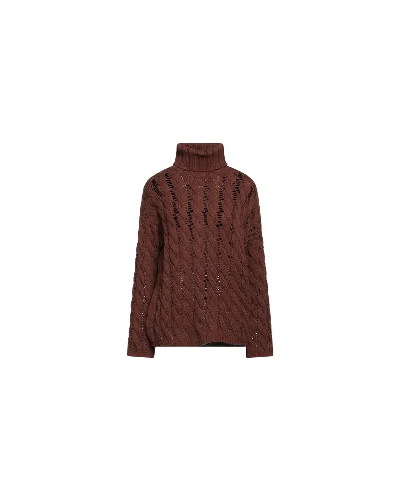 Alpha Studio STRICKWAREN - Rollkragenpulloverauf YOOX.COM Schokobraun