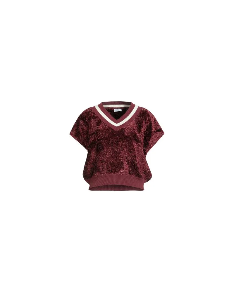 Brunello Cucinelli STRICKWAREN - Pulloverauf YOOX.COM Bordeaux