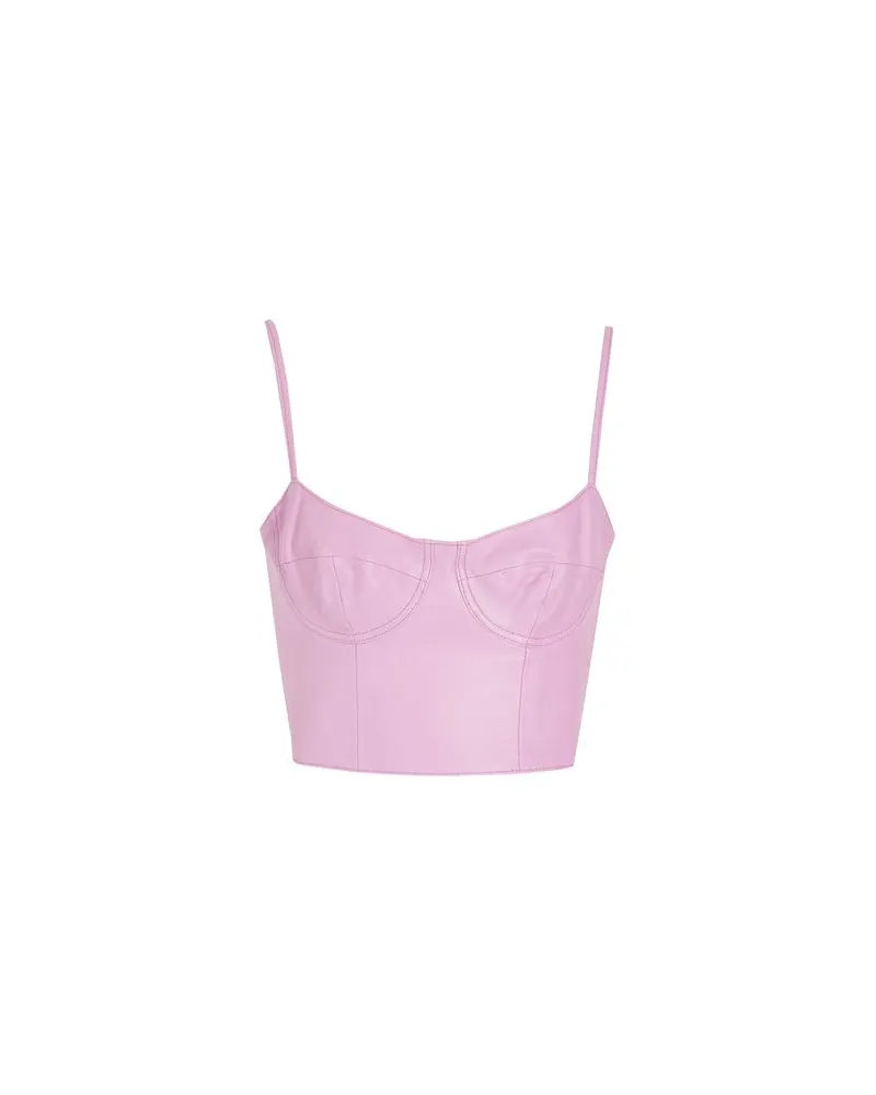8 by Yoox LEATHER BODYCON CROP TOP  - TOPS - Topsauf YOOX.COM Rosa