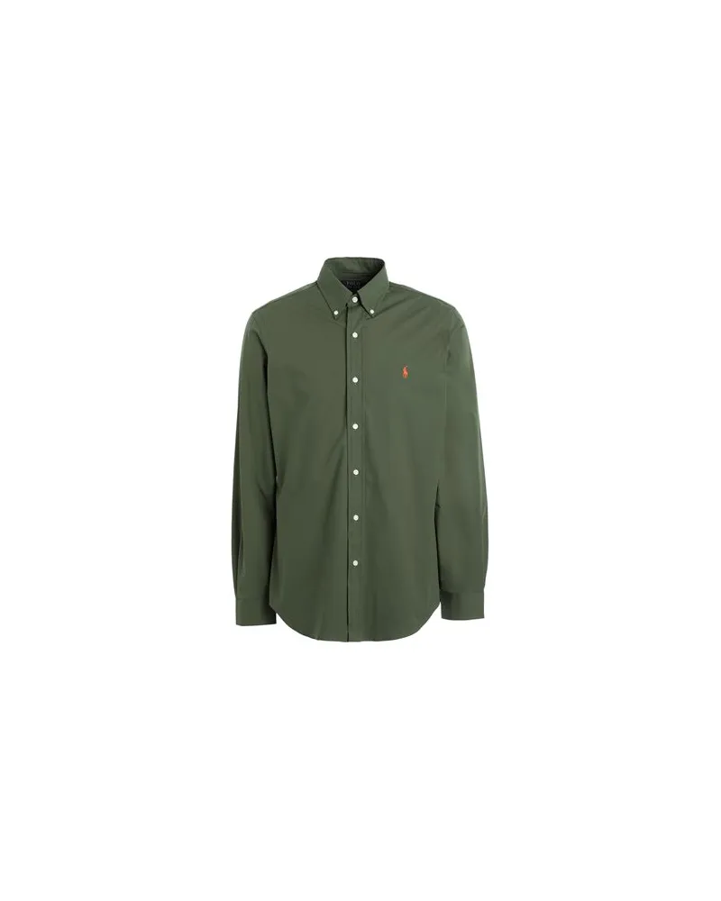 Ralph Lauren CUSTOM FIT STRETCH POPLIN SHIRT  - TOPS - Hemdenauf YOOX.COM Militärgrün