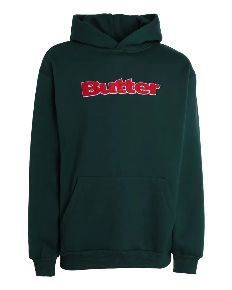 Butter Goods Chenille Logo Pullover Hood Sweatshirt Dunkelgrün