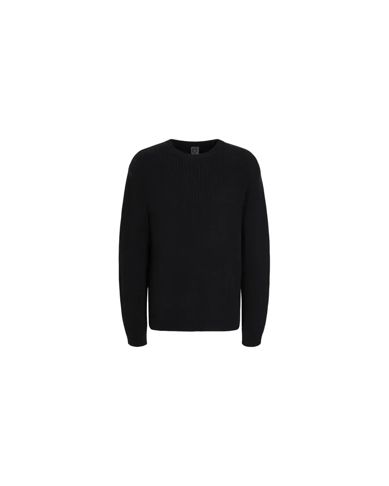 8 by Yoox WOOL BLEND RIBBED CREWNECK   - STRICKWAREN - Pulloverauf YOOX.COM Schwarz