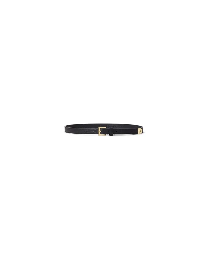 Ralph Lauren PEBBLED LEATHER SKINNY BELT  - Kleinlederwaren - Gürtelauf YOOX.COM Schwarz