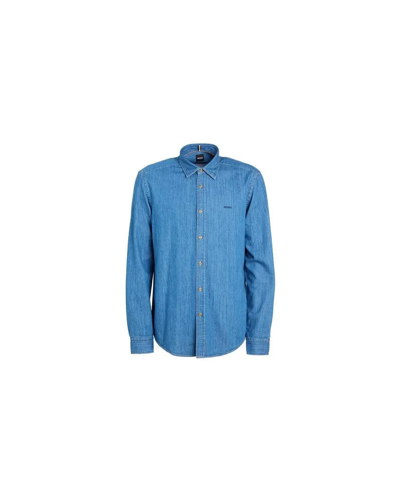 HUGO BOSS TOPS - Jeanshemdenauf YOOX.COM Blau
