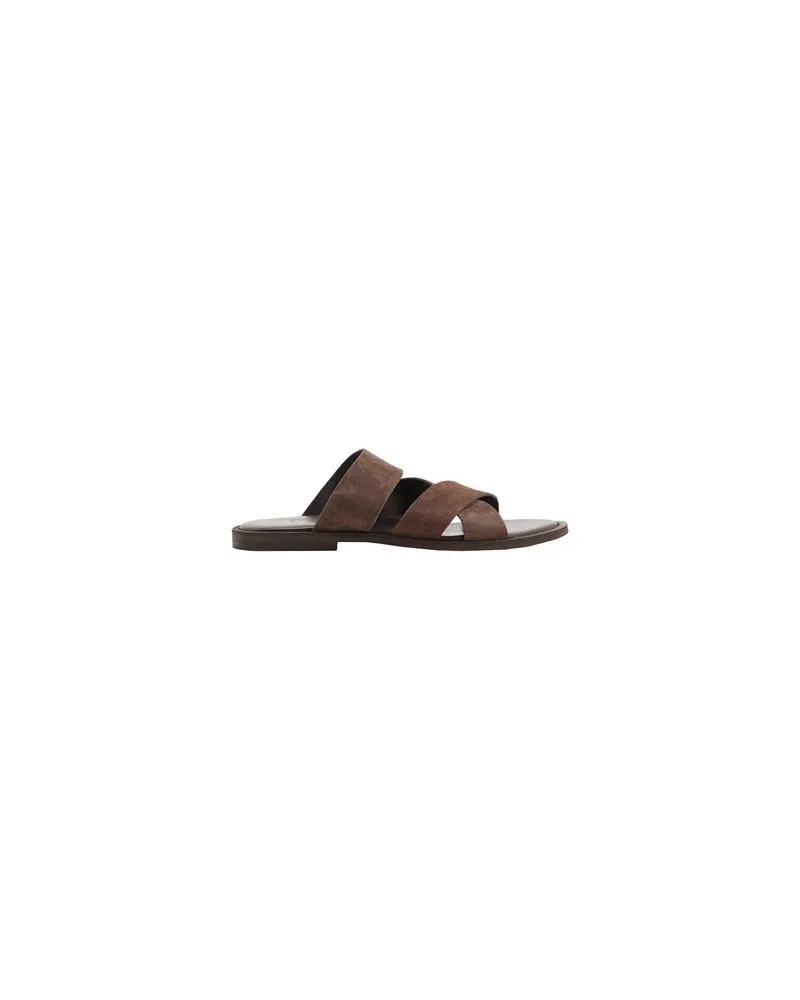 8 by Yoox SUEDE LEATHER MULTI-STRAP SANDAL  - SCHUHE - Sandalenauf YOOX.COM Dunkelbraun