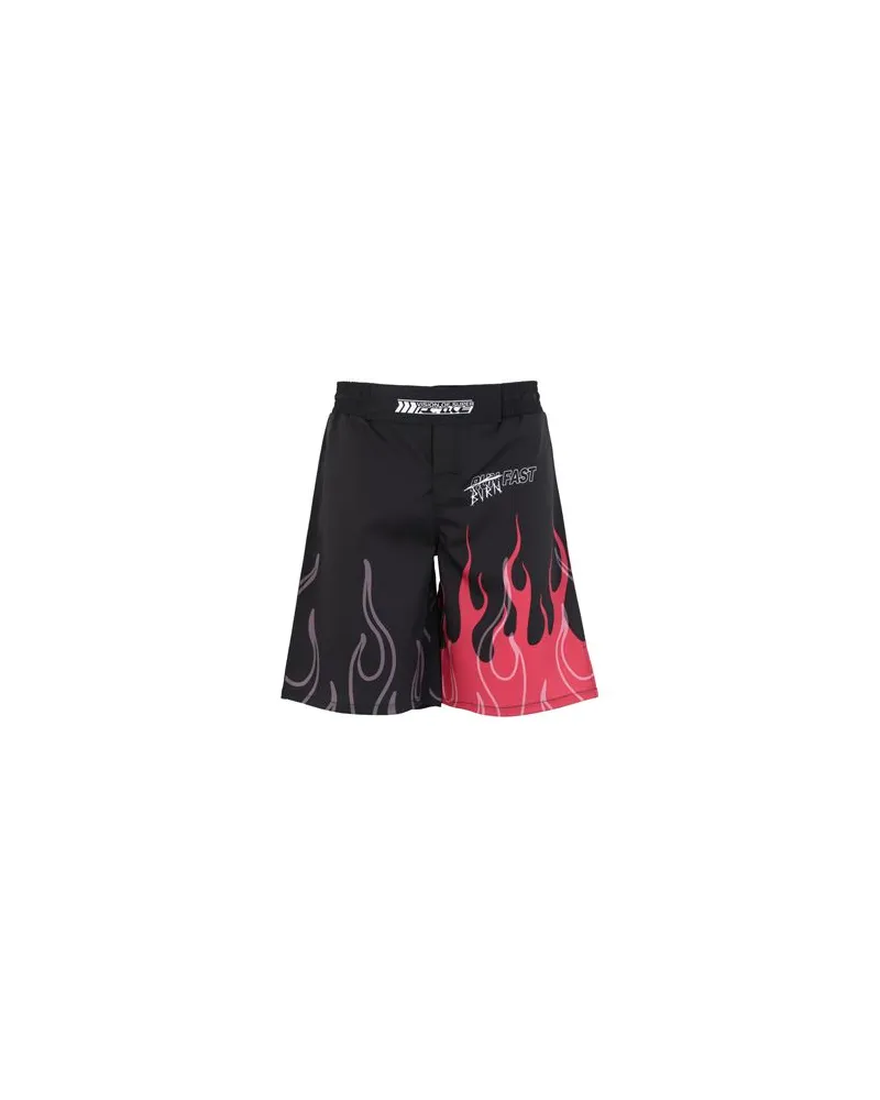Vision Of Super BLACK PANTS WITH RED FLAME  - HOSEN & RÖCKE - Shorts & Bermudashortsauf YOOX.COM Schwarz