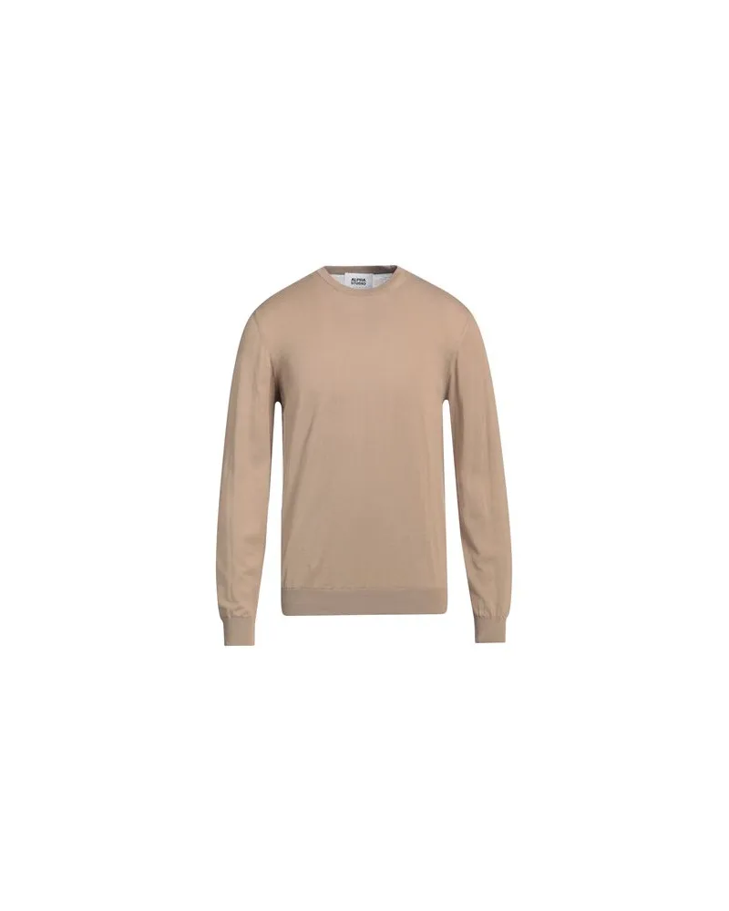 Alpha Studio STRICKWAREN - Pulloverauf YOOX.COM Beige