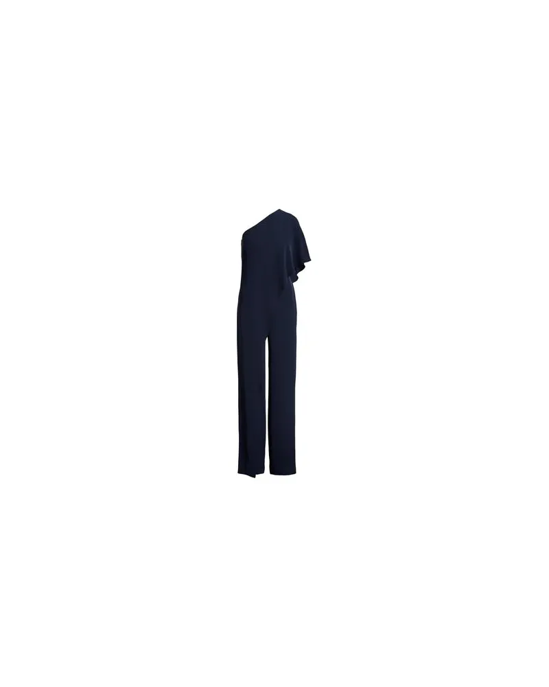 Ralph Lauren CAPE GEORGETTE ONE-SHOULDER JUMPSUIT  - OVERALLS - Jumpsuitsauf YOOX.COM Marineblau