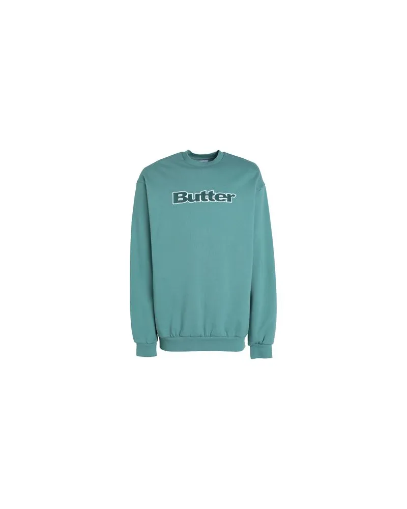 Butter Goods Cord Logo Crewneck Sweatshirt  - Cord Logo Crewneck Sweatshirt - TOPS - Sweatshirtsauf YOOX.COM Smaragdgrün