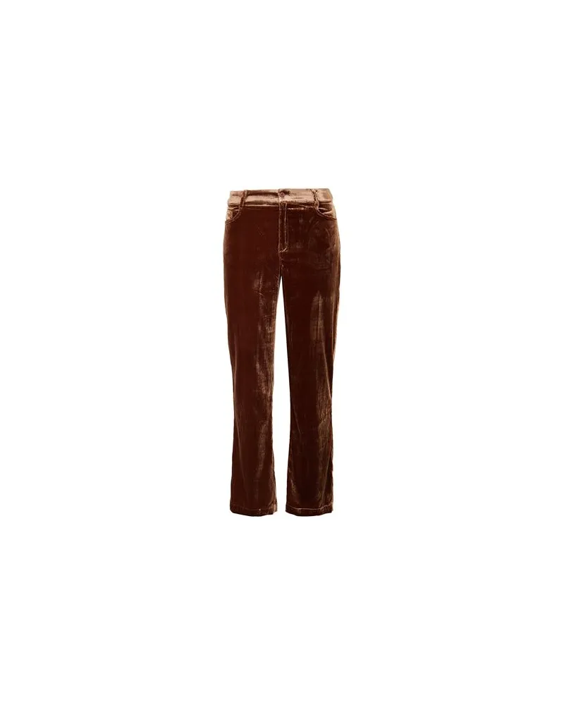8 by Yoox VELVET STRAIGHT LEG PANTS  - HOSEN & RÖCKE - Hosenauf YOOX.COM Braun