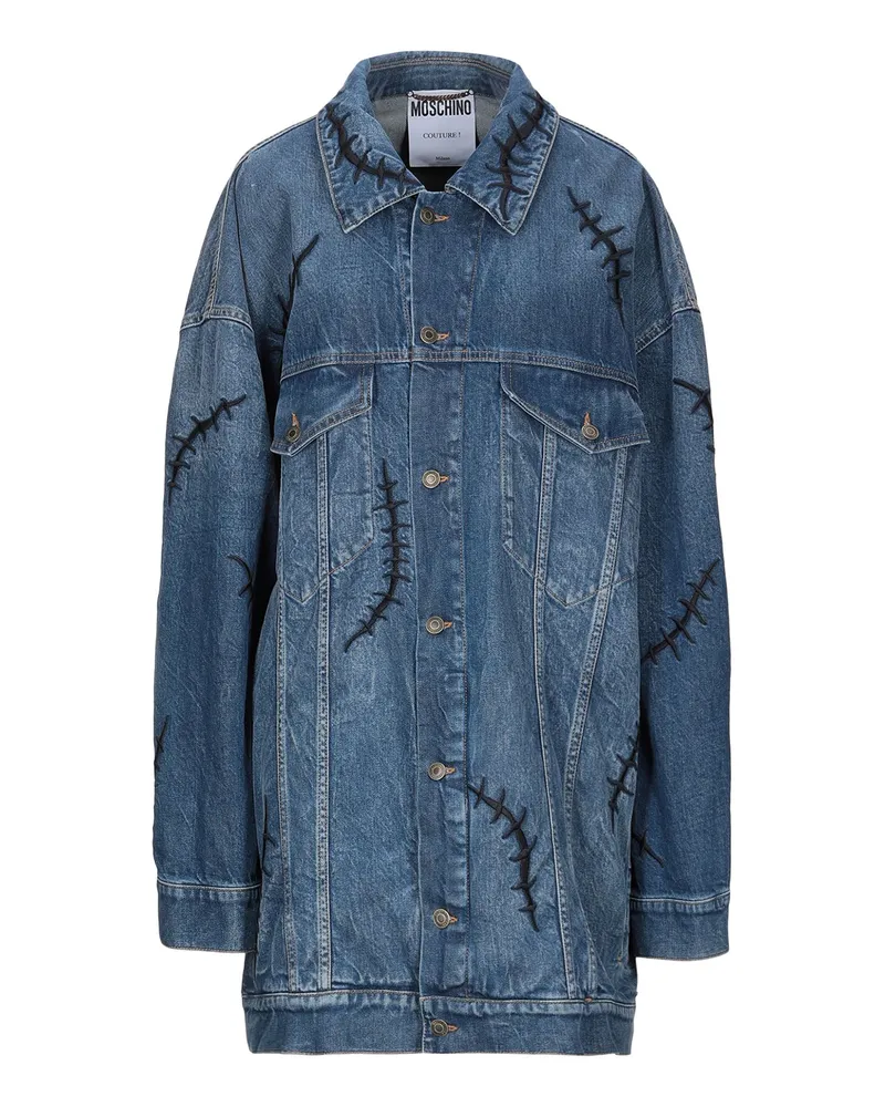 Moschino Jeansjacke/-mantel Blau