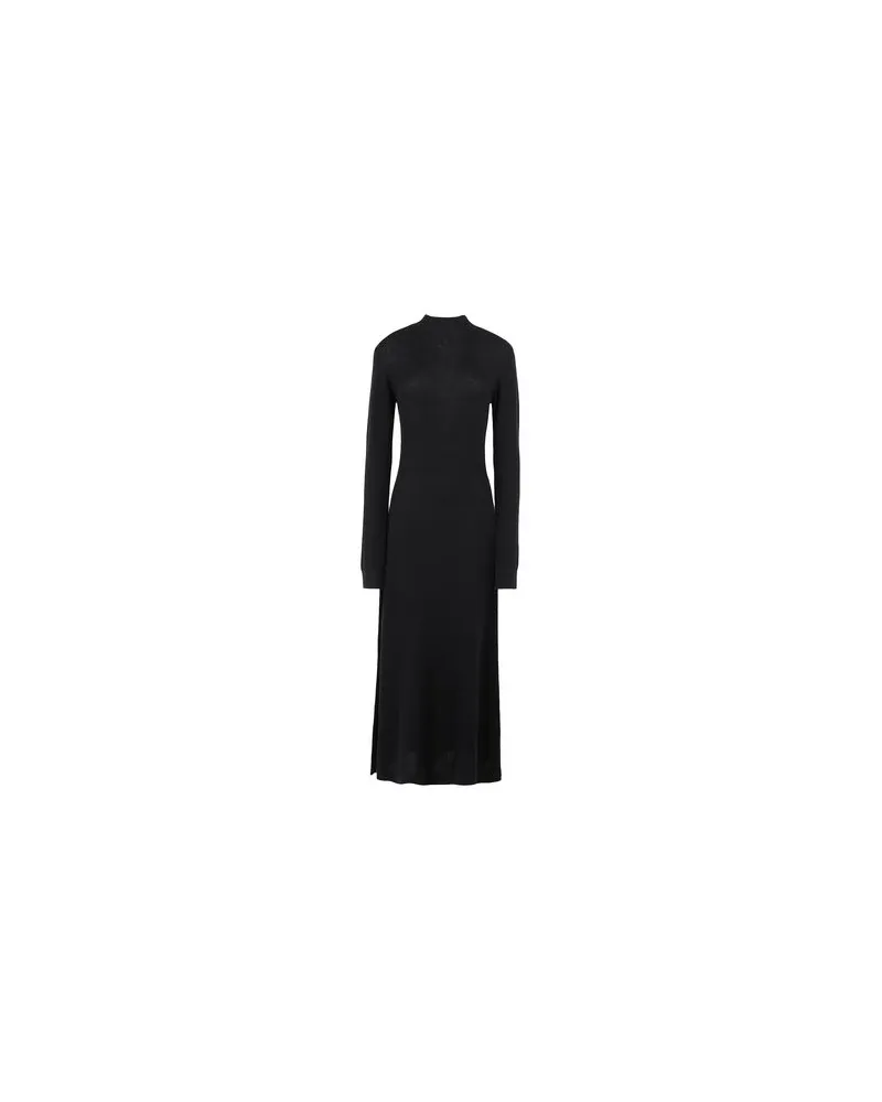 8 by Yoox WOOL BLEND L/SLEEVE MOCK-NECK MIDI DRESS  - KLEIDER - Midi-Kleiderauf YOOX.COM Schwarz