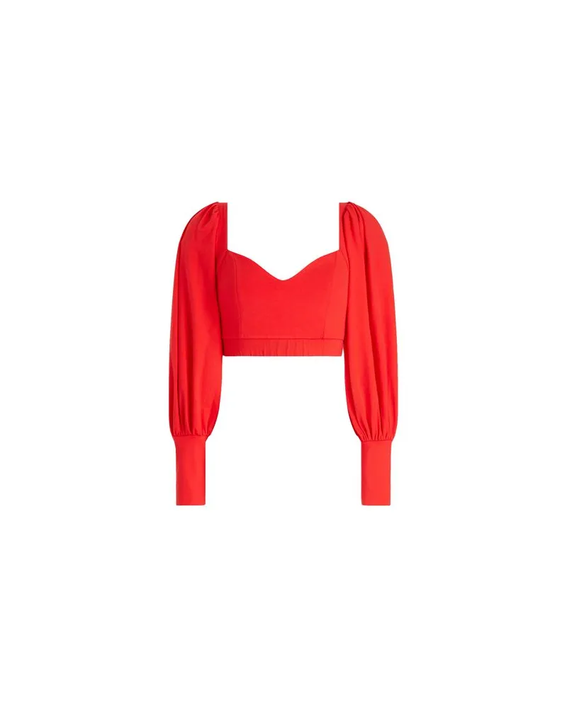 8 by Yoox CROP BISHOP SLEEVE TOP  - TOPS - Topsauf YOOX.COM Rot