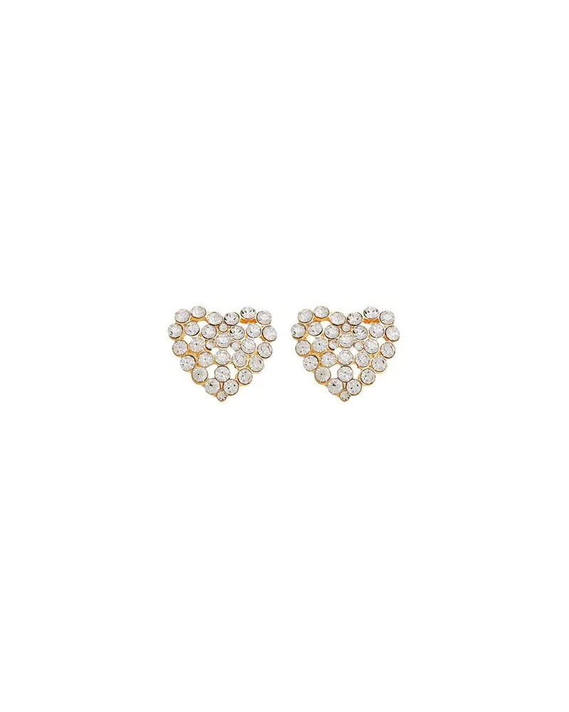 8 by Yoox HEART SHAPED RHINESTONES EARRINGS  - SCHMUCK und UHREN - Ohrringeauf YOOX.COM Gold