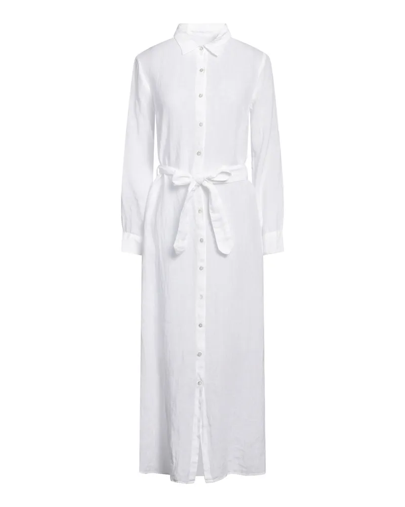 120% Lino Maxi-Kleid Weiß