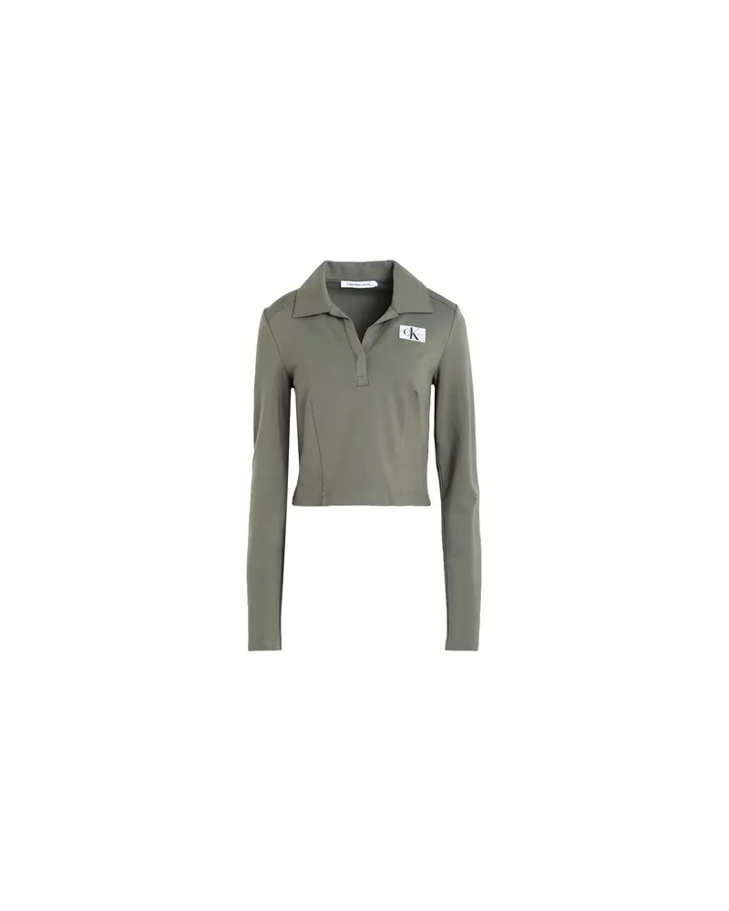 Calvin Klein TOPS - Poloshirtsauf YOOX.COM Militärgrün