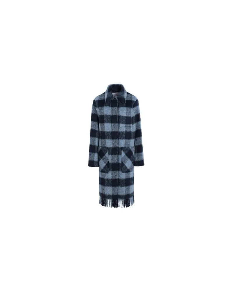 Woolrich BRUSHED WOOL LONG OVERSHIRT  - JACKEN & MÄNTEL - Mäntelauf YOOX.COM Blaugrau