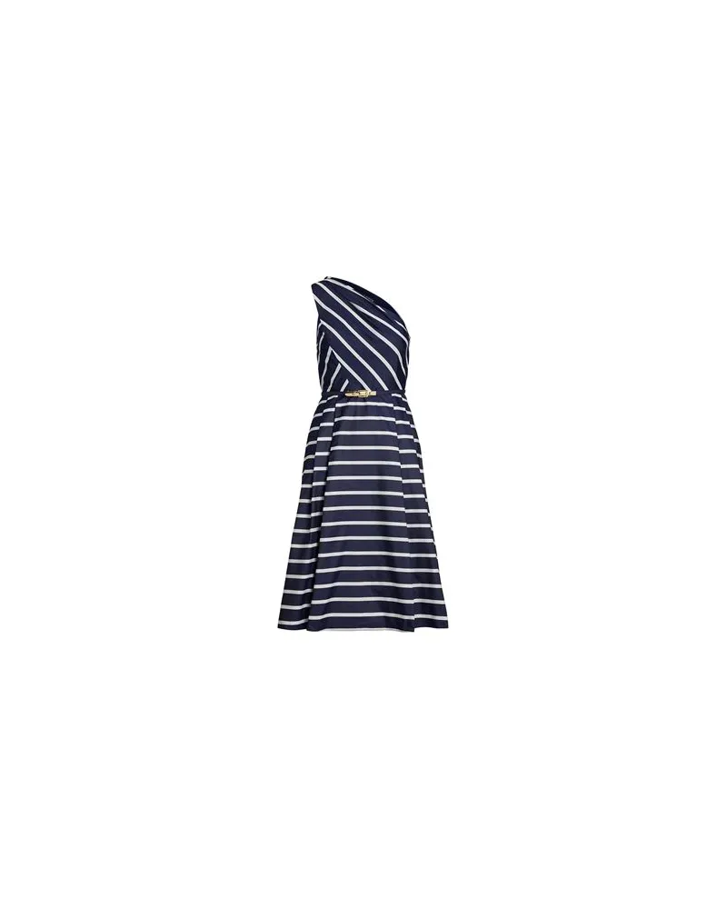 Ralph Lauren STRIPED BELTED TAFFETA COCKTAIL DRESS  - KLEIDER - Midi-Kleiderauf YOOX.COM Marineblau