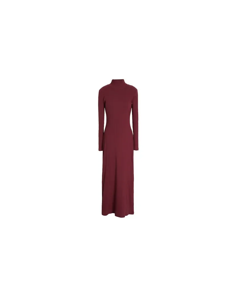 8 by Yoox RIBBED HIGH-NECK OPEN BACK MAXI DRESS  - KLEIDER - Maxi-Kleiderauf YOOX.COM Bordeaux