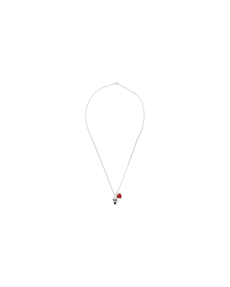 Karl Lagerfeld K/IKONIK PAVE HEART NECKLACE  - SCHMUCK und UHREN - Halskettenauf YOOX.COM Silber