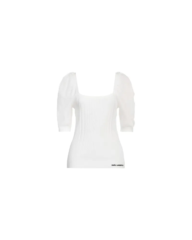 Karl Lagerfeld LIGHTWEIGHT PUFFY SLV TOP - STRICKWAREN - Pulloverauf YOOX.COM Weiß