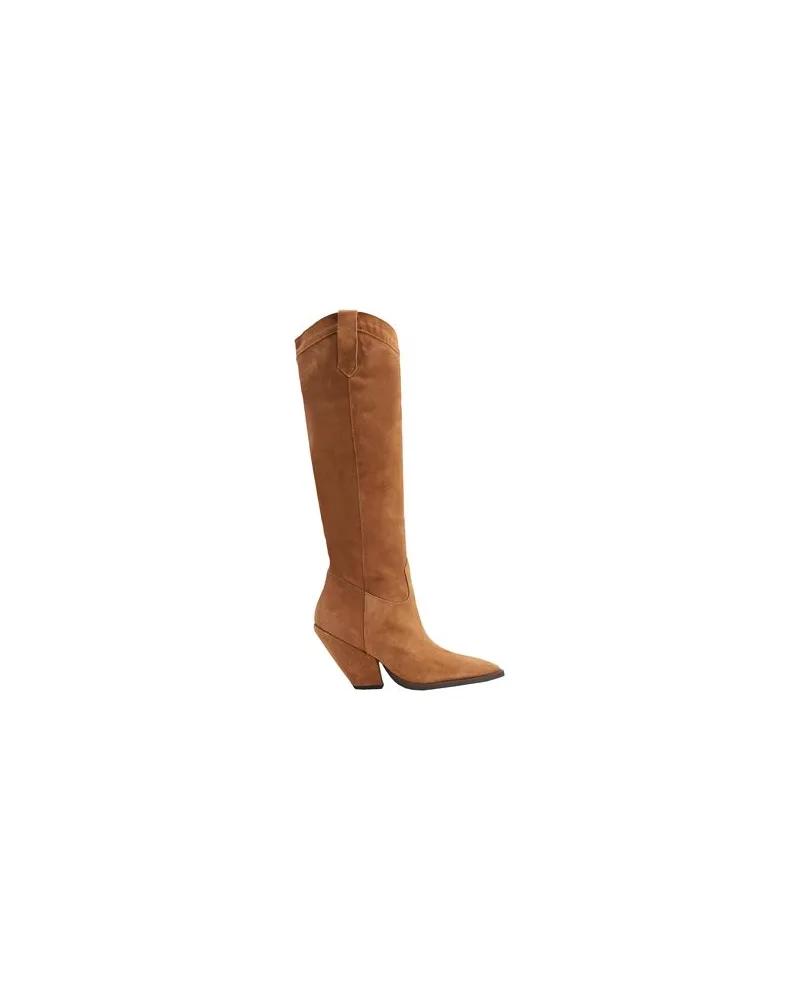 8 by Yoox SPLIT LEATHER WESTERN HIGH BOOTS  - SCHUHE - Stiefelauf YOOX.COM Kamel